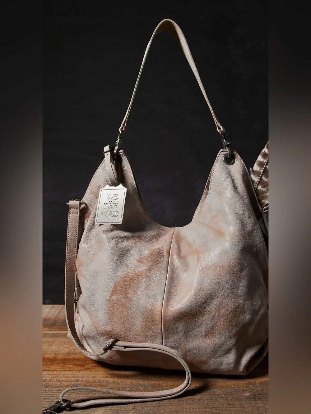 Free People We the Free Leather Sabine Slouchy Hobo Bag NWT